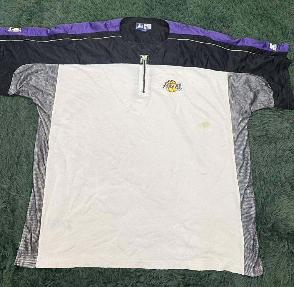 Vintage Starter NBA Los Angeles Lakers 1/4 Zip Pullover Jacket Men's 4X